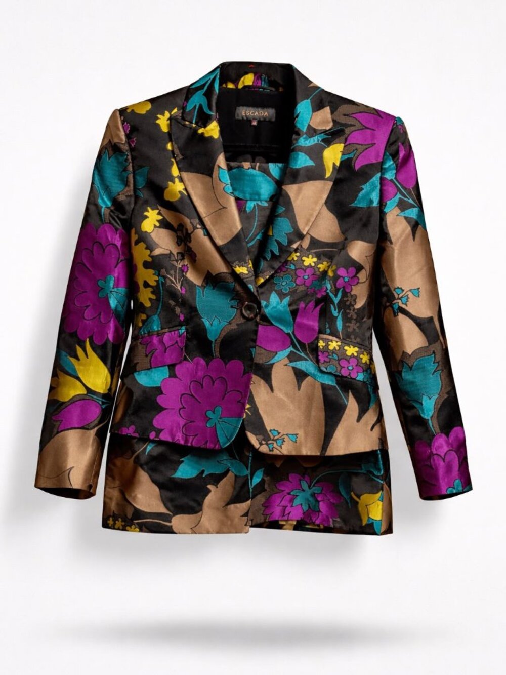 ESCADA Silk Blend Suit Set Multicolor Women's Size 40 Top & 42 Bottom